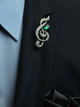 Symphony Green Crystal Brooch - TOSSIDO