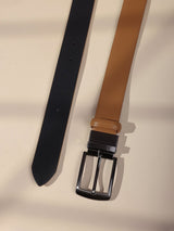 Tan & Black Reversible Leather Belt - TOSSIDO