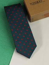 Teal Floral Woven Necktie - TOSSIDO