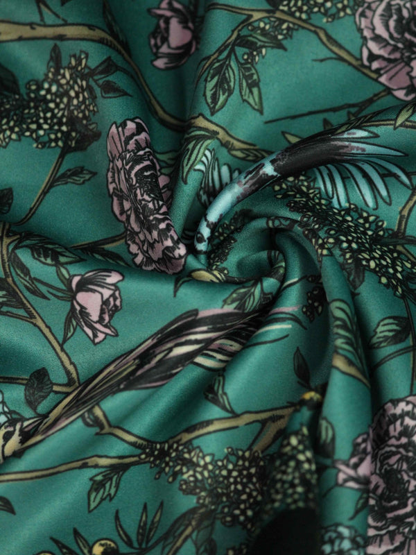 Teal Green Floral Pocket Square - TOSSIDO