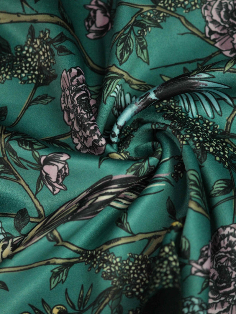 Teal Green Floral Pocket Square - TOSSIDO
