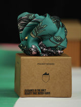 Teal Green Floral Pocket Square - TOSSIDO