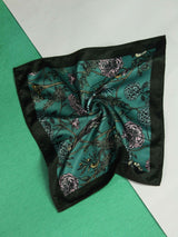 Teal Green Floral Pocket Square - TOSSIDO