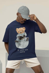 Teddy On Space Oversized Tee - TOSSIDO
