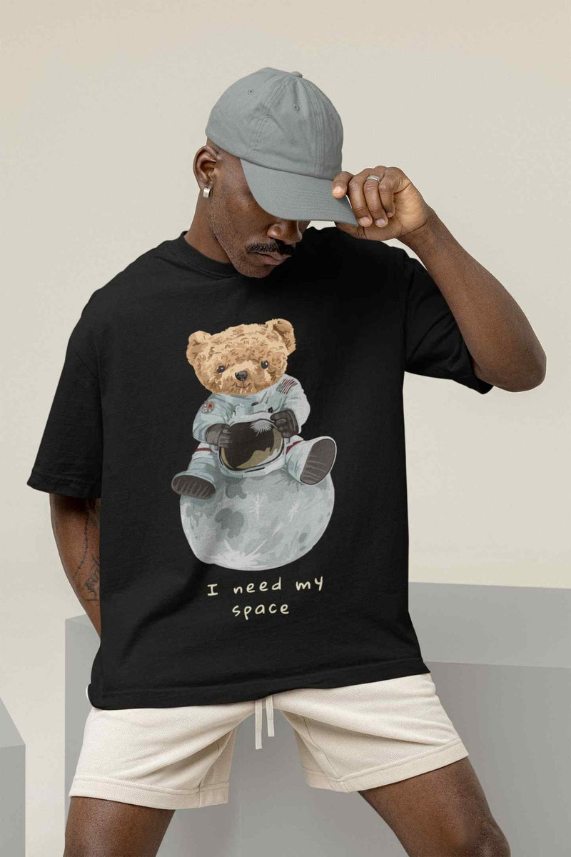 Teddy On Space Oversized Tee - TOSSIDO