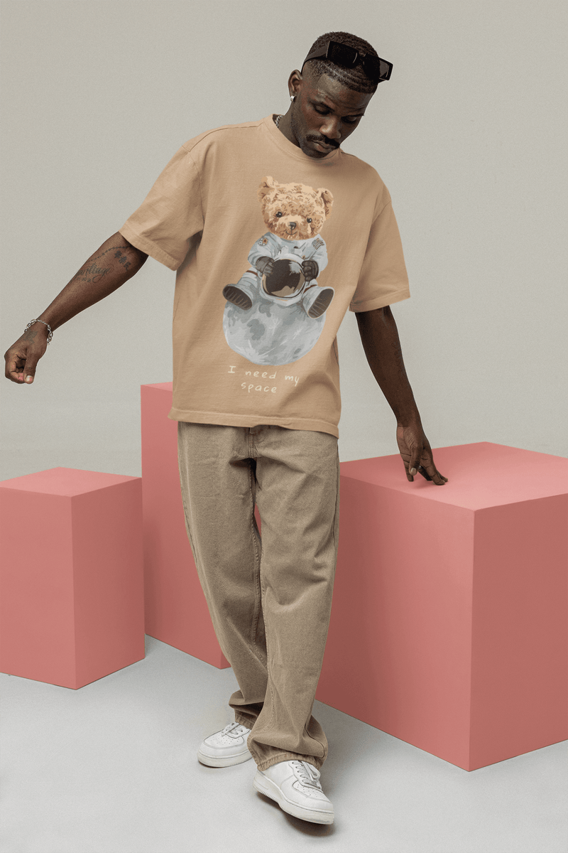 Teddy On Space Oversized Tee - TOSSIDO