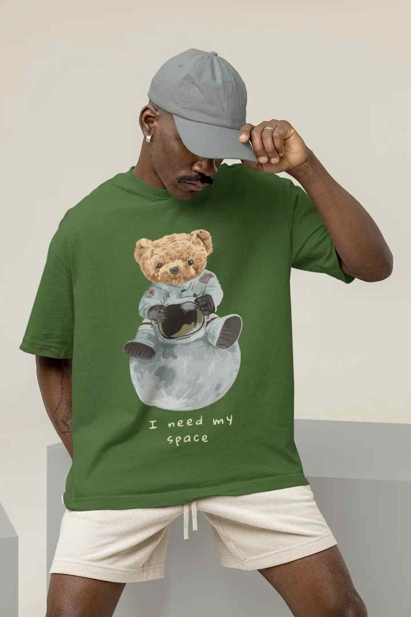 Teddy On Space Oversized Tee - TOSSIDO