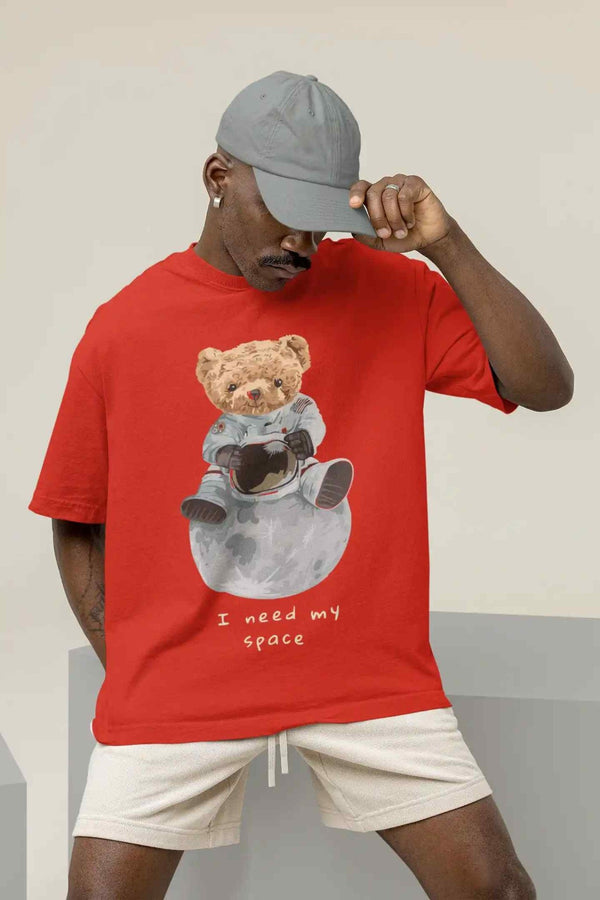 Teddy On Space Oversized Tee - TOSSIDO