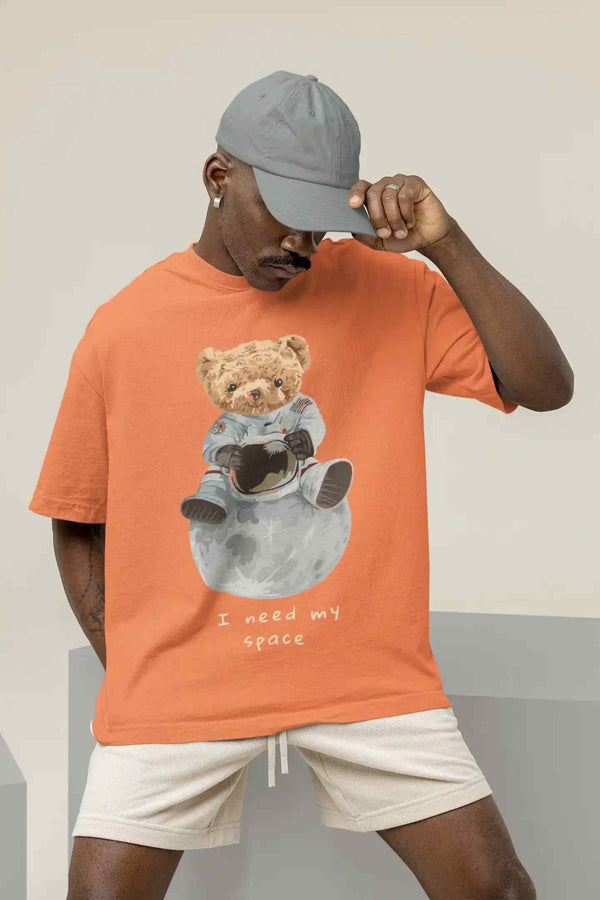 Teddy On Space Oversized Tee - TOSSIDO
