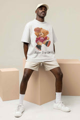 Teddy's Resilience: Never Give Up Oversized Tee - TOSSIDO