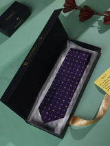 Purple Check Woven Necktie