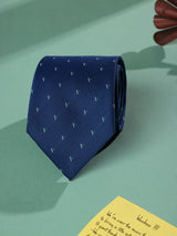 Blue Geometric Woven Necktie