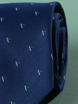 Blue Geometric Woven Necktie