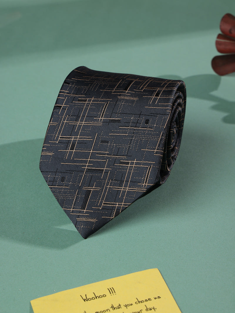 Grey Abstract Woven Necktie