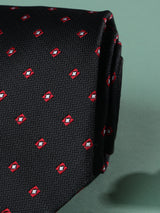 Black Geometric Woven Necktie