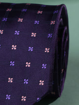 Purple Check Woven Necktie