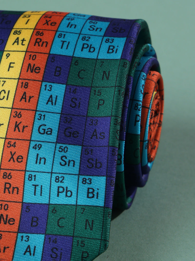 Multicolor Periodic Table Printed Necktie