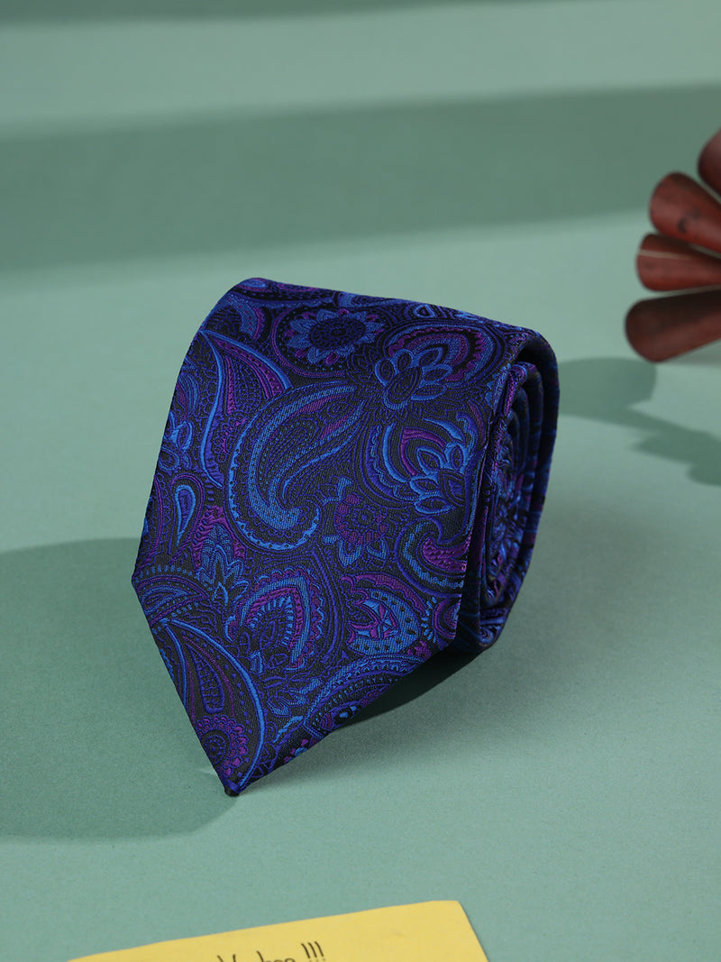 Blue Paisley Woven Necktie