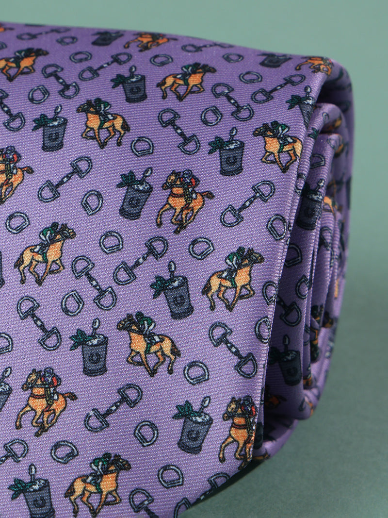 Purple Horse Printed Necktie