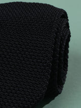 Black Solid Knitted Necktie