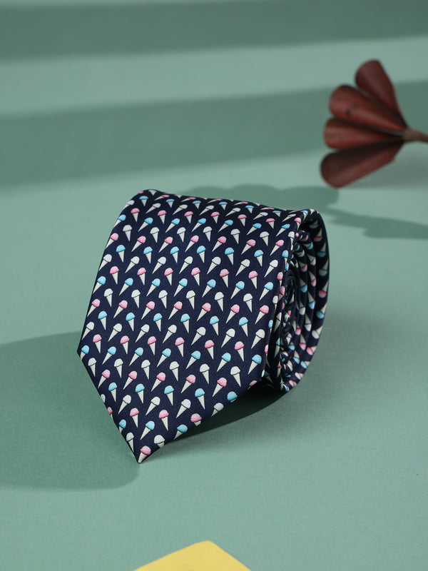 Blue Softy Printed Necktie