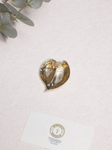 Textured Gold Anthurium Brooch - TOSSIDO
