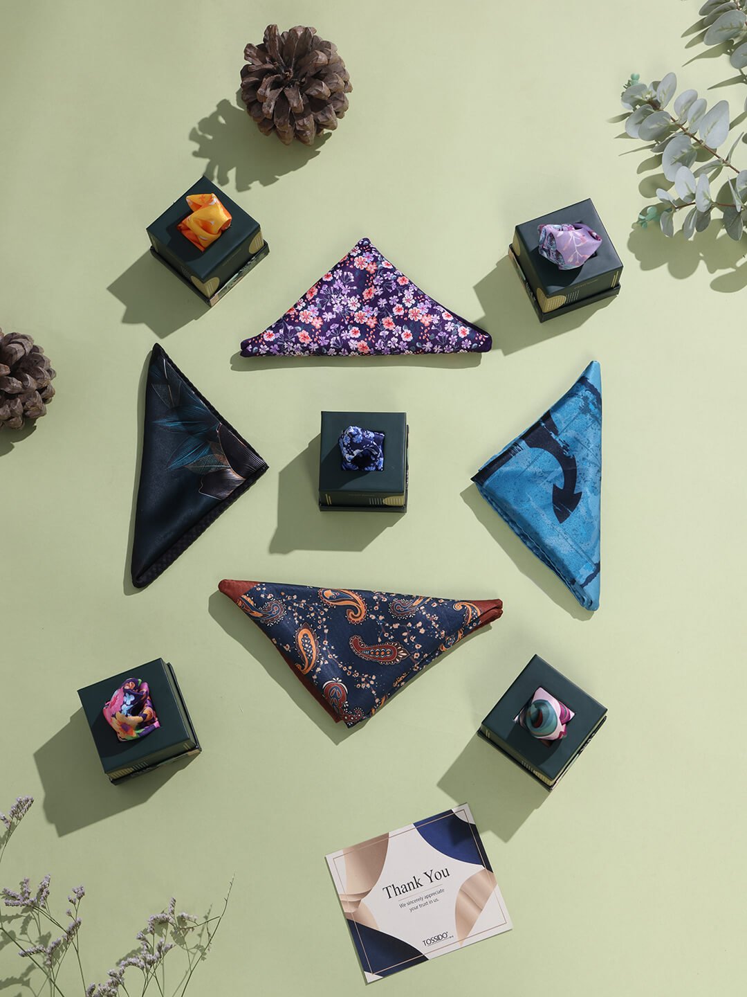 The Classic & Contemporary Pocket Square Box – Pack of 9