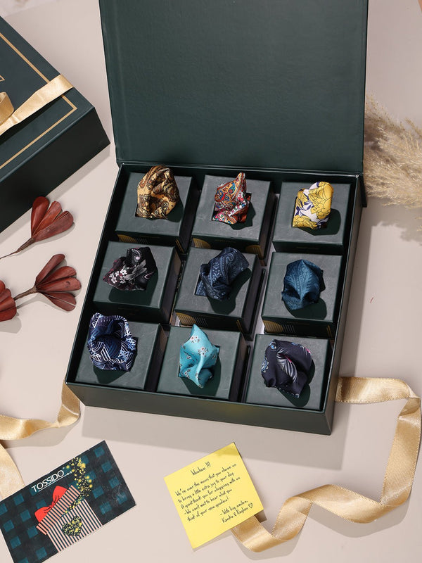 The Gentleman’s 9 - Piece Pocket Square Set - TOSSIDO