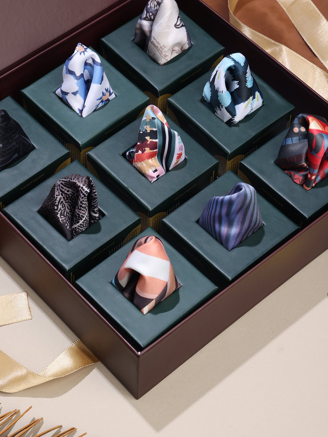 The Luxe 9 - Piece Pocket Square Ensemble - TOSSIDO