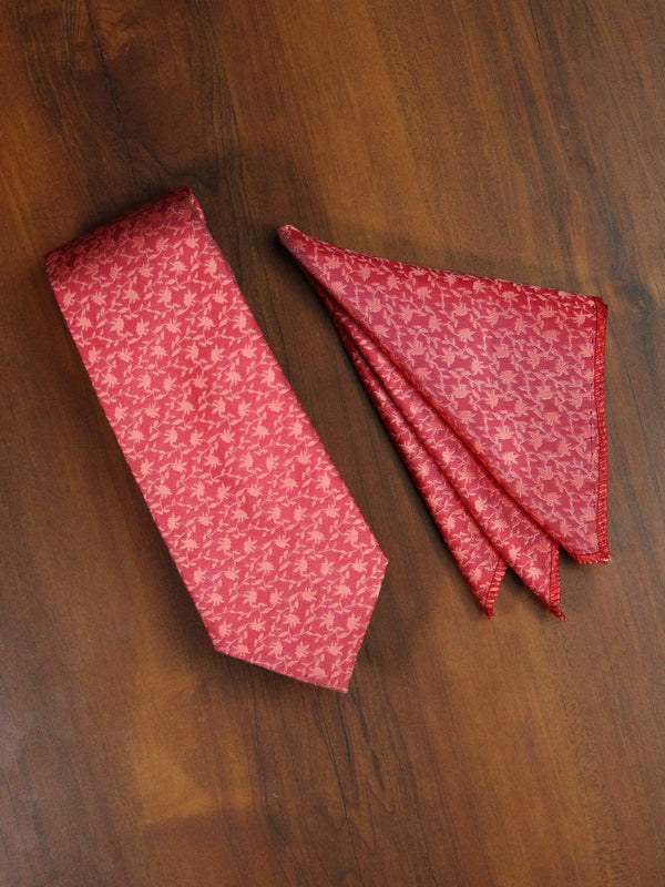 Pink Necktie & Pocket Square Giftset
