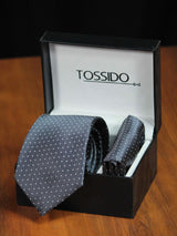 Grey Necktie & Pocket Square Giftset