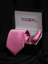 Pink Dots Necktie & Pocket Square Giftset