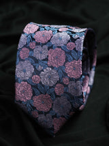 Pink & Blue Floral Necktie & Pocket Square Giftset
