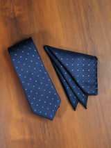 Blue Polka Necktie & Pocket Square Giftset