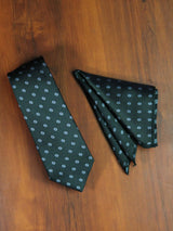 Green Floral Necktie & Pocket Square Giftset