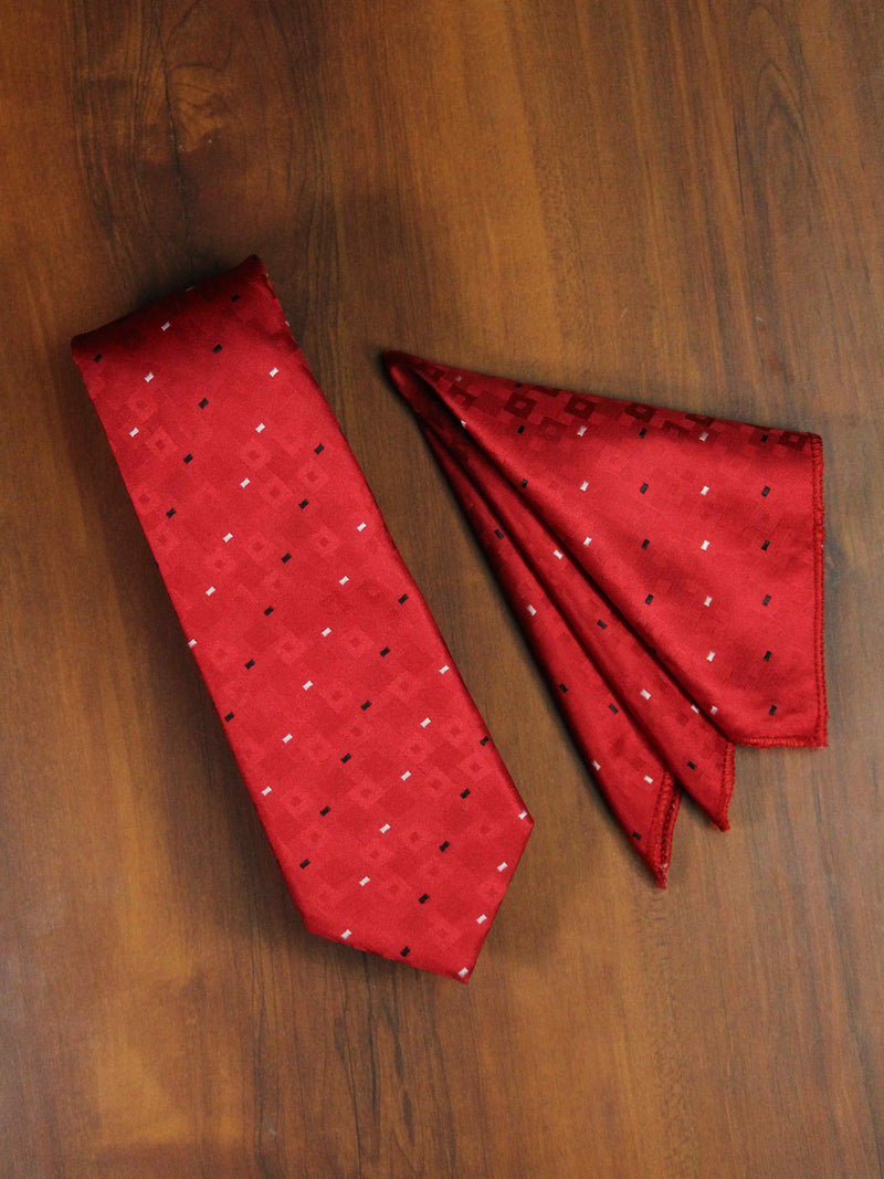 Red Necktie & Pocket Square Giftset