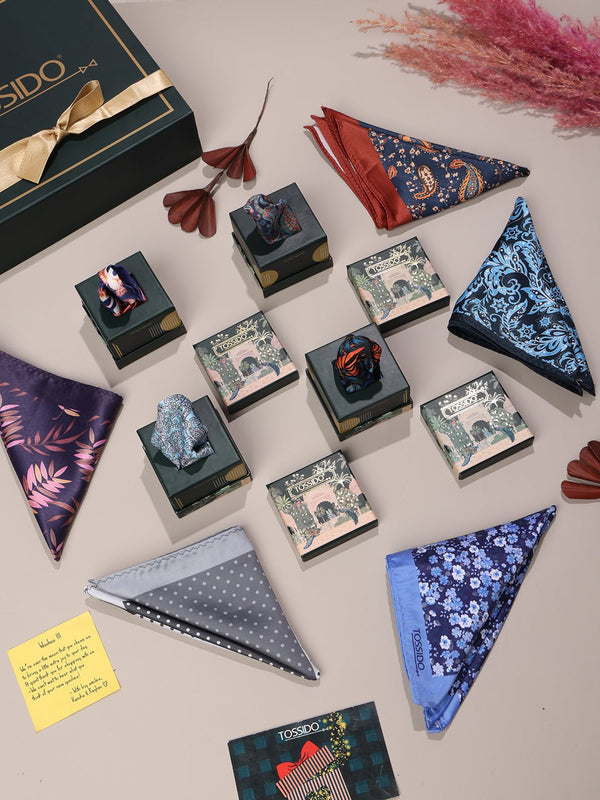 Tossido’s Classic 9 - Piece Pocket Square Assortment - TOSSIDO