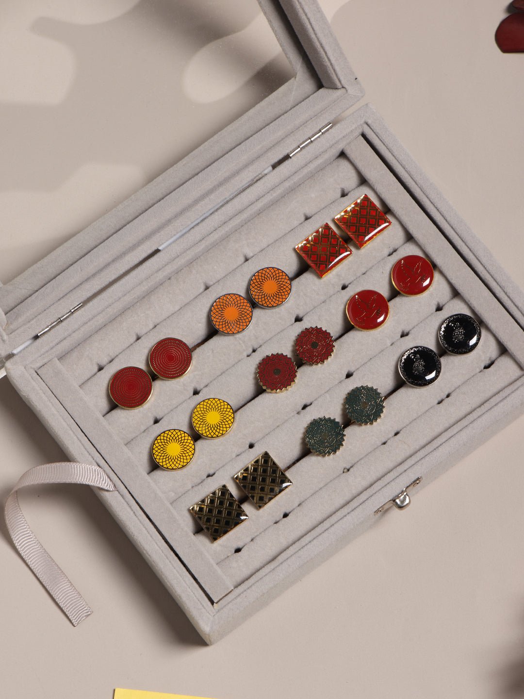 Tossido’s Curated Cufflink Collection – 9 Enamel-Accented Pairs