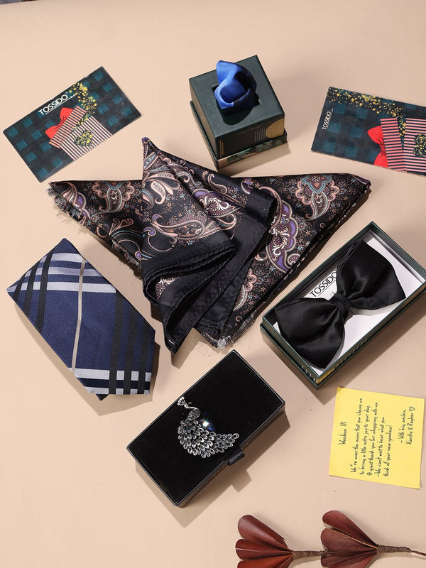 Tossido’s Navy Check & Black Paisley Men’s Gift Box - TOSSIDO