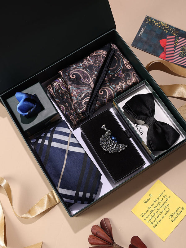 Tossido’s Navy Check & Black Paisley Men’s Gift Box - TOSSIDO
