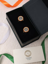 Tricolour Ashoka Chakra Round Cufflinks - TOSSIDO