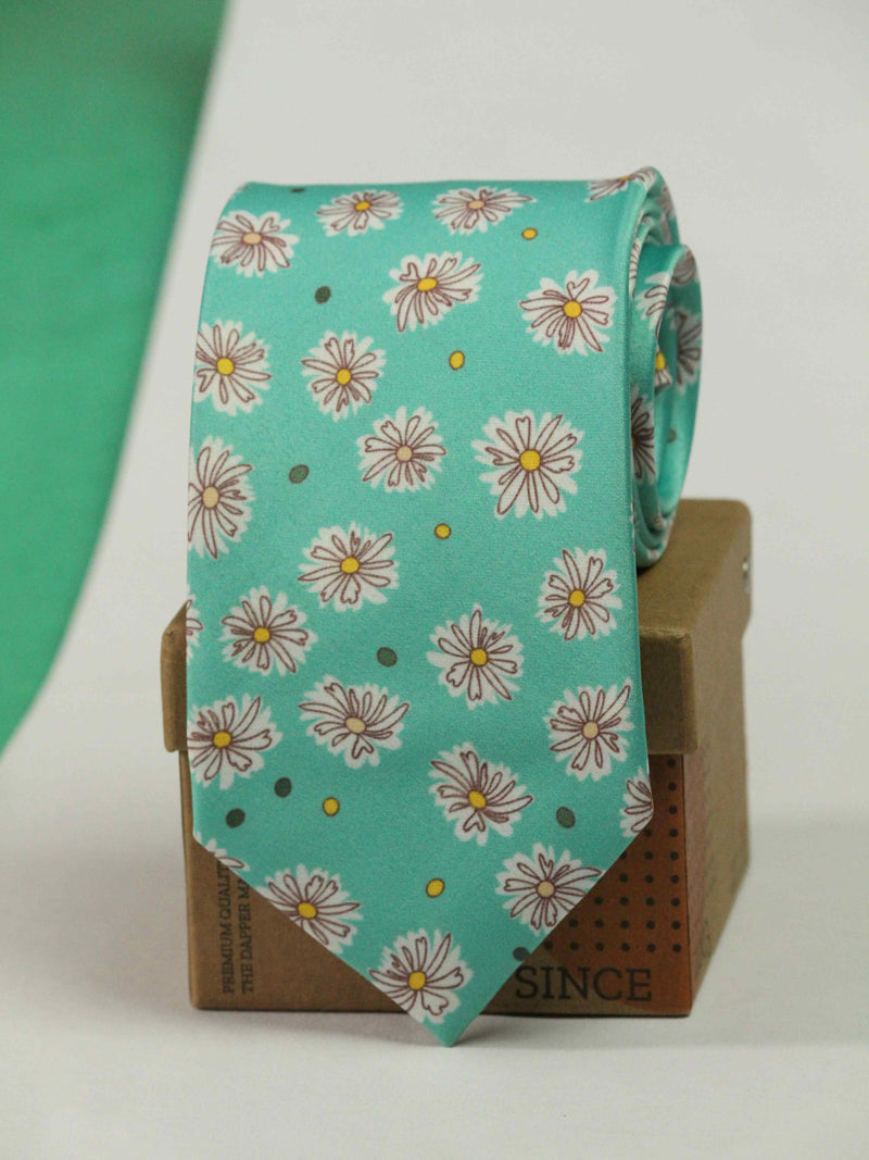 Sea Green Floral Necktie