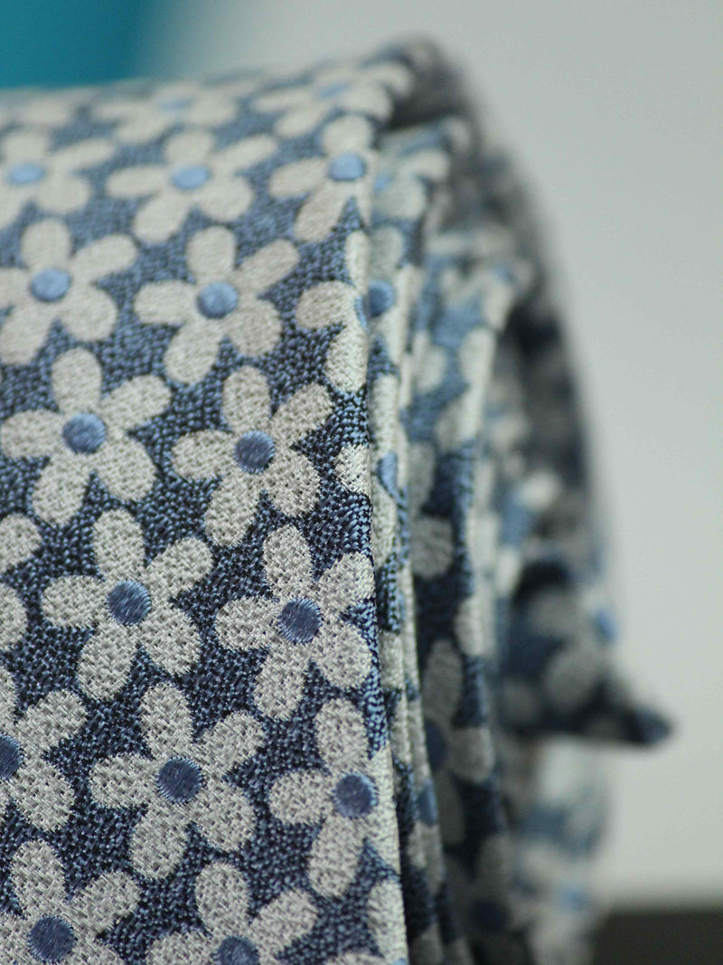 Blue Floral Silk Necktie