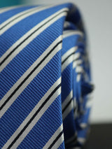 Blue Stripe Woven Silk Necktie