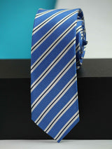 Blue Stripe Woven Silk Necktie