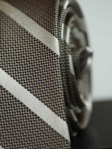 Brown Stripe Woven Silk Necktie