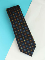 Blue Floral Woven Silk Necktie