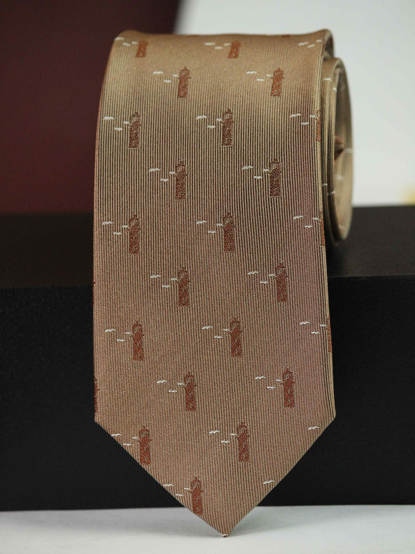 Brown Novelty Woven Silk Necktie