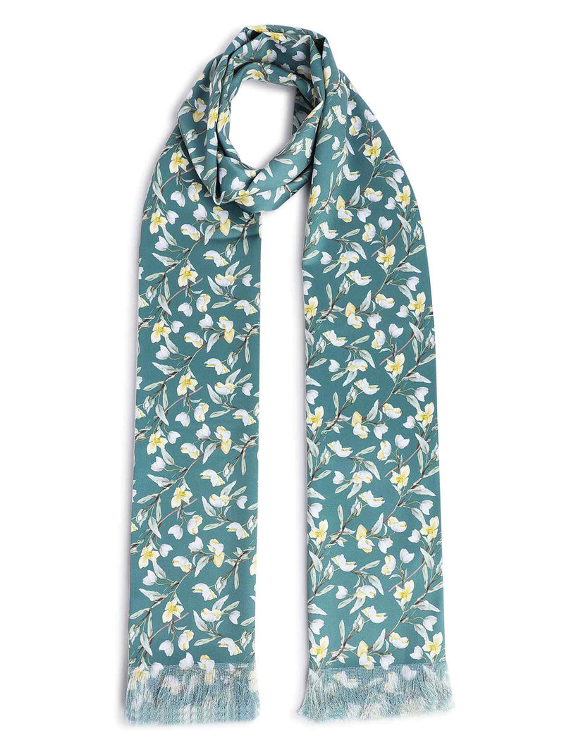 Turkish Green Floral Stole & Pocket Square Set - TOSSIDO