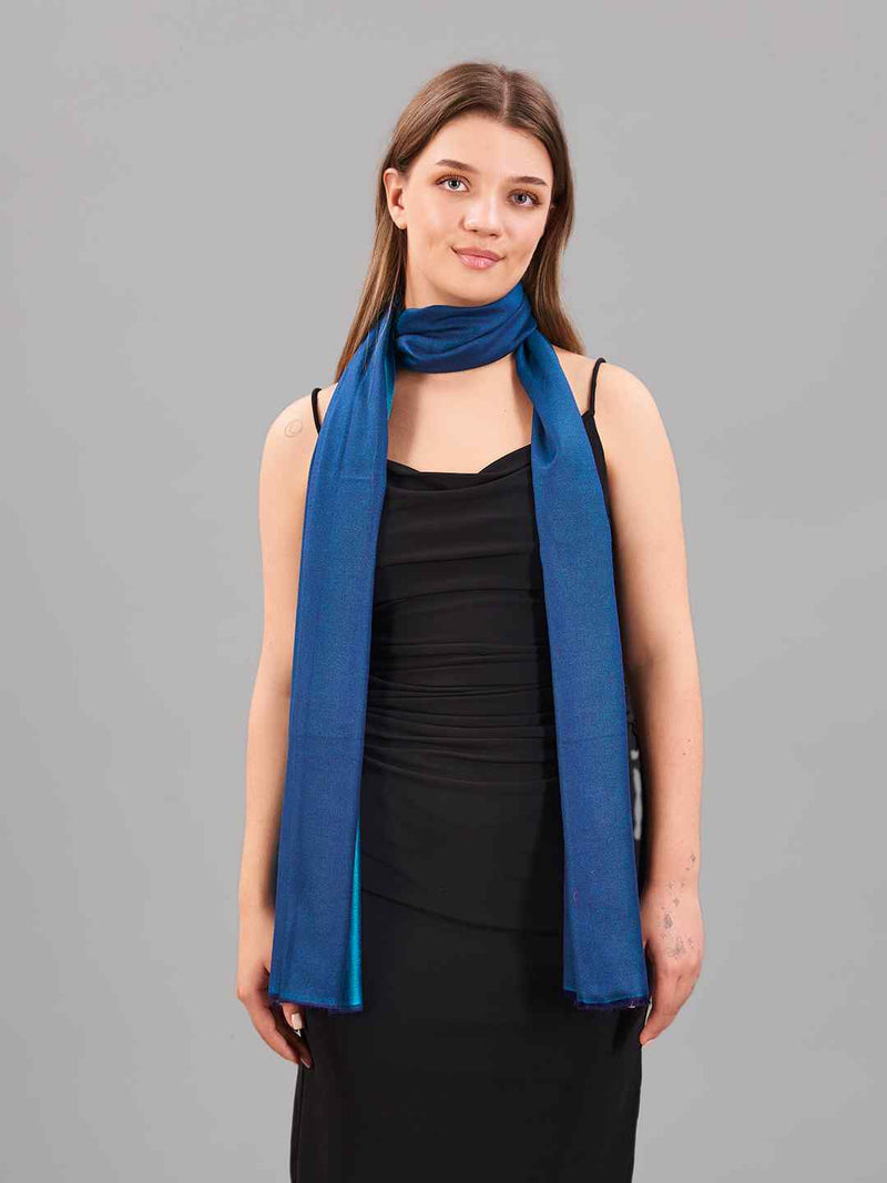 Turquoise Bliss Kashmiri Stole - TOSSIDO